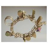 10K Yellow Gold Vintage Charm Bracelet ~ 15g