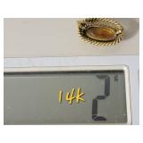 14K Yellow Gold Tanzanite Basket Bezel Pin ~ 2g