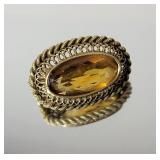 14K Yellow Gold Tanzanite Basket Bezel Pin ~ 2g