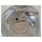 14K White and Yellow Gold Art Nouveau Bar Pin ~ 1g