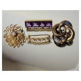 Antique Art Deco Pin Collection ~ Amethyst * Pearl