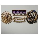 Antique Art Deco Pin Collection ~ Amethyst * Pearl