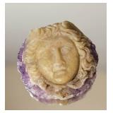Carved Medusa Face Amethyst Specimen