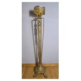 Monumental Art Nouveau Style Figural Brass Floor Candleholder