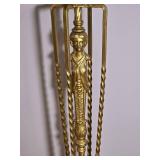 Monumental Art Nouveau Style Figural Brass Floor Candleholder