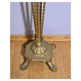 Monumental Art Nouveau Style Figural Brass Floor Candleholder