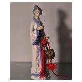 Casades Geisha Porcelain Figurine with Hanging Ornament