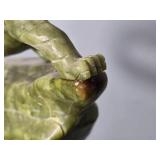 Hand Carved Green Hardstone Tiger Sculpture - AS