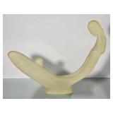 Sculptural Frosted Glass Abstract Figural Art Object