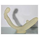 Sculptural Frosted Glass Abstract Figural Art Object
