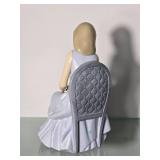 Lladro NAO Porcelain Girl Seated with Cat Figurine