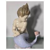 Lladro NAO Porcelain Mermaid with Fish Figurine