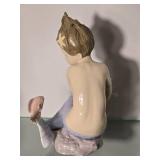 Lladro NAO Porcelain Mermaid with Fish Figurine