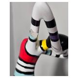 Contemporary Pop Art Style Striped Female Sculpture on Base