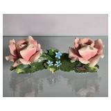 Nuova Capodimonte Italian Porcelain Double Rose Sculpture
