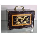 Vintage Asian Bone Mahjong Game Set in Storage Case