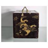 Vintage Asian Bone Mahjong Game Set in Storage Case