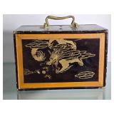 Vintage Asian Bone Mahjong Game Set in Storage Case