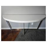 Modern Console Table with White Top and Chrome Base