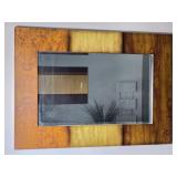 Burl Wood Wall Mirror with Beveled Glass