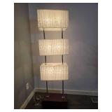 Sculptural Modern Floor Lamp with Three Tier Pleated Shades - A
