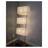 Sculptural Modern Floor Lamp with Three Tier Pleated Shades - A