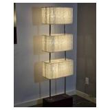 Sculptural Modern Floor Lamp with Three Tier Pleated Shades - B