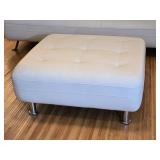 Contemporary White Leather Modular Sofa and Ottoman Set