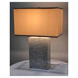 Capiz Shell Mosaic Table Lamp with Rectangular Shade