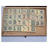 Mahjong Tile Set with Wooden Case