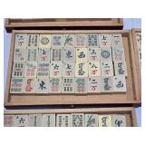 Mahjong Tile Set with Wooden Case