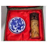 Asian Seal and Porcelain Ink Box Set