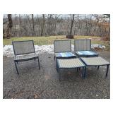 Outdoor Patio Lounge Chairs with Matching Ottoman Set