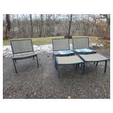 Outdoor Patio Lounge Chairs with Matching Ottoman Set