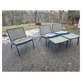 Outdoor Patio Lounge Chairs with Matching Ottoman Set