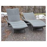 Pair of Frontgate Woven Outdoor Chaise Lounges -A