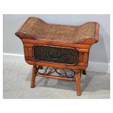 Vintage Bamboo and Rattan Accent Chest with Drawer
