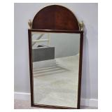 Traditional Mahogany Wall Mirror with Arched Crest and Finials