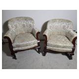 Pair of Vintage Floral Upholstered Accent Chairs