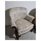 Pair of Vintage Floral Upholstered Accent Chairs