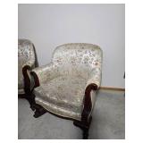 Pair of Vintage Floral Upholstered Accent Chairs