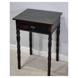 Wood Side Table with Dragonfly Drawer Pull - A