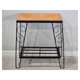 Scrollwork Metal and Wood Console Table