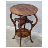 Vintage Round Accent Table with Carved Details