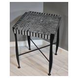Industrial Style Metal Lattice Top Side Table