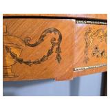 Hepplewhite Style Inlaid Demilune Console Table with Matching Mirror