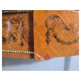 Hepplewhite Style Inlaid Demilune Console Table with Matching Mirror