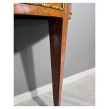 Hepplewhite Style Inlaid Demilune Console Table with Matching Mirror