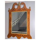 Hepplewhite Style Inlaid Demilune Console Table with Matching Mirror