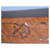 Hepplewhite Style Inlaid Demilune Console Table with Matching Mirror